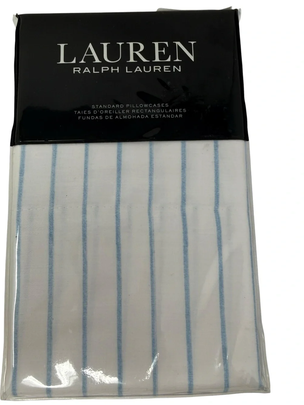 Lauren Ralph Lauren Spencer Stripe Pillowcase (Pair) Aqua blue NWT